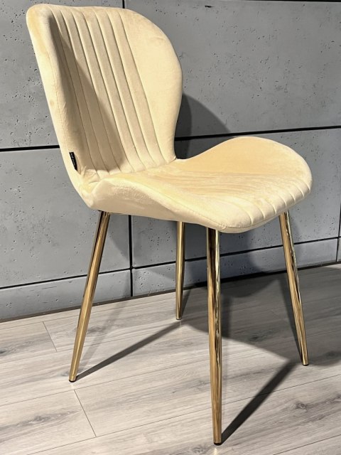 Krzesło tapicerowane MONTI VELVET BEIGE GOLD Lugano Krzesło tapicerowane MONTI VELVET BEIGE GOLD Lugano