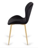 Krzesło tapicerowane MONTI VELVET BLACK GOLD Lugano