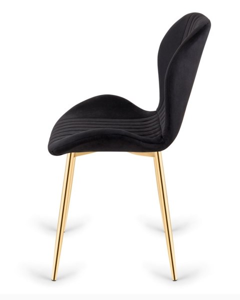 Krzesło tapicerowane MONTI VELVET BLACK GOLD Lugano Krzesło tapicerowane MONTI VELVET BLACK GOLD Lugano
