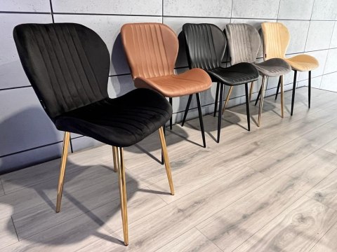 Krzesło tapicerowane MONTI VELVET BLACK GOLD Lugano Krzesło tapicerowane MONTI VELVET BLACK GOLD Lugano