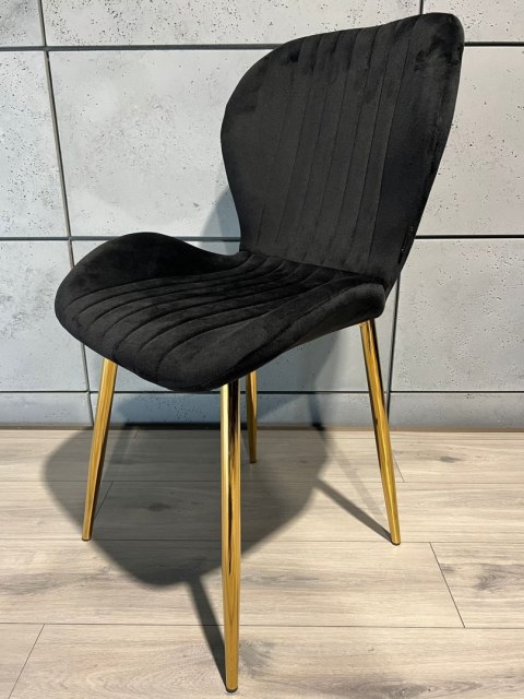 Krzesło tapicerowane MONTI VELVET BLACK GOLD Lugano Krzesło tapicerowane MONTI VELVET BLACK GOLD Lugano