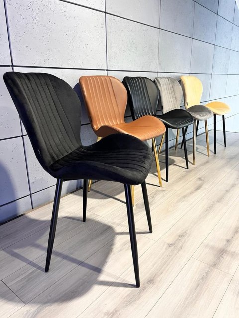 Krzesło tapicerowane MONTI VELVET BLACK Lugano Krzesło tapicerowane MONTI VELVET BLACK Lugano