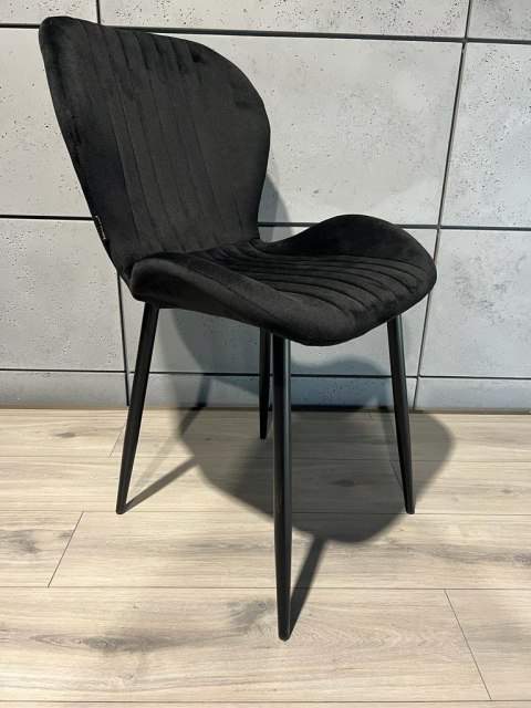 Krzesło tapicerowane MONTI VELVET BLACK Lugano Krzesło tapicerowane MONTI VELVET BLACK Lugano