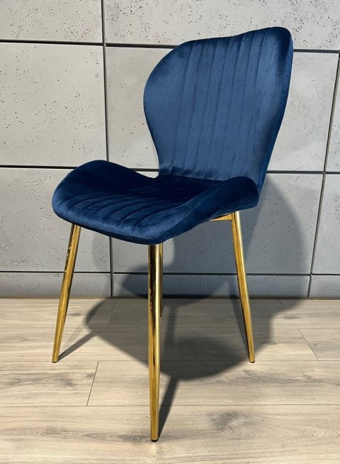 Krzesło tapicerowane MONTI VELVET BLUE GOLD Lugano Krzesło tapicerowane MONTI VELVET BLUE GOLD Lugano