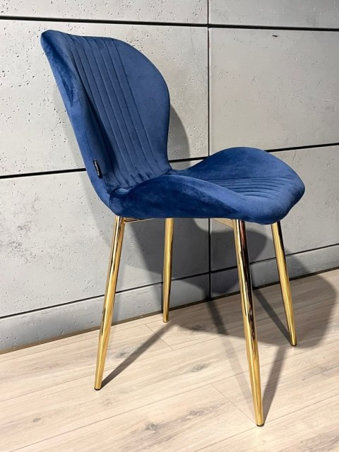 Krzesło tapicerowane MONTI VELVET BLUE GOLD Lugano Krzesło tapicerowane MONTI VELVET BLUE GOLD Lugano