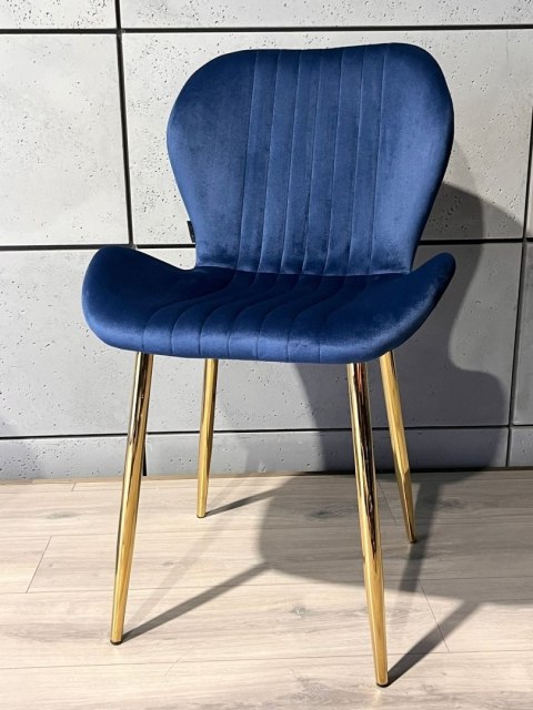 Krzesło tapicerowane MONTI VELVET BLUE GOLD Lugano Krzesło tapicerowane MONTI VELVET BLUE GOLD Lugano