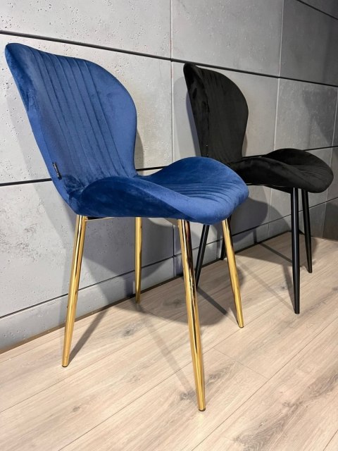 Krzesło tapicerowane MONTI VELVET BLUE GOLD Lugano Krzesło tapicerowane MONTI VELVET BLUE GOLD Lugano