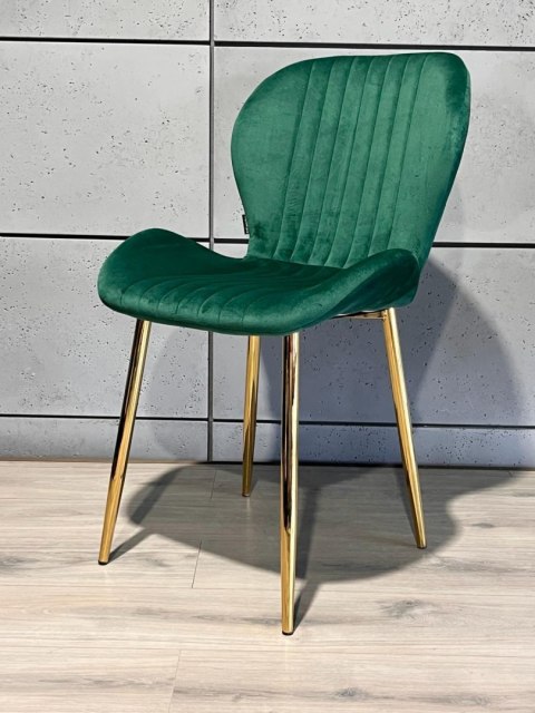 Krzesło tapicerowane MONTI VELVET GREEN GOLD Lugano Krzesło tapicerowane MONTI VELVET GREEN GOLD Lugano