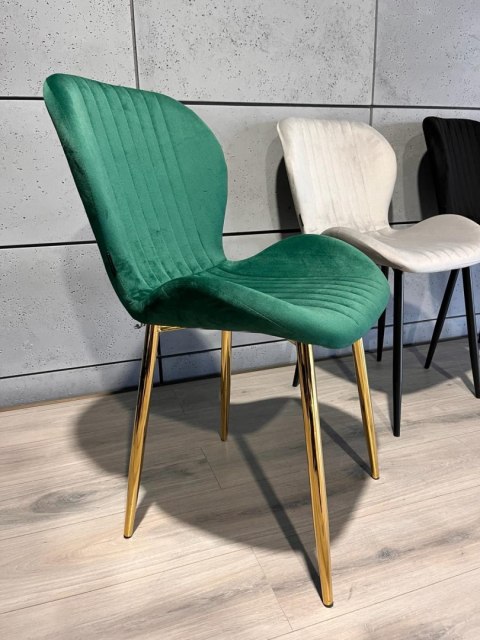 Krzesło tapicerowane MONTI VELVET GREEN GOLD Lugano Krzesło tapicerowane MONTI VELVET GREEN GOLD Lugano