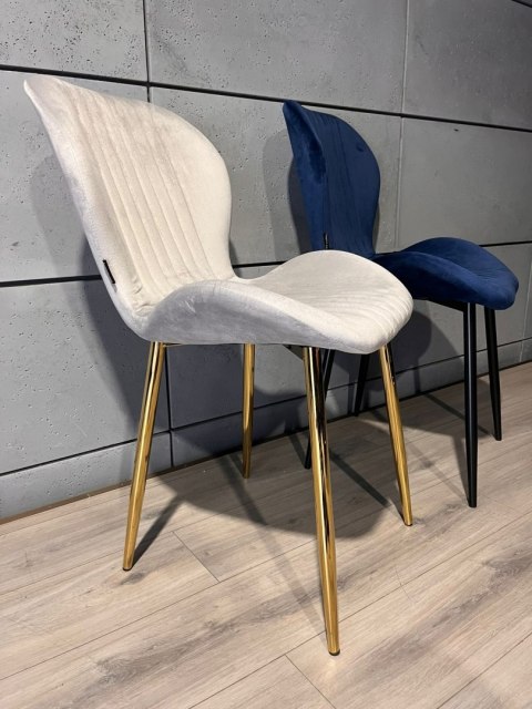 Krzesło tapicerowane MONTI VELVET GREY GOLD Lugano Krzesło tapicerowane MONTI VELVET GREY GOLD Lugano