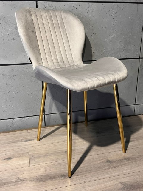 Krzesło tapicerowane MONTI VELVET GREY GOLD Lugano Krzesło tapicerowane MONTI VELVET GREY GOLD Lugano