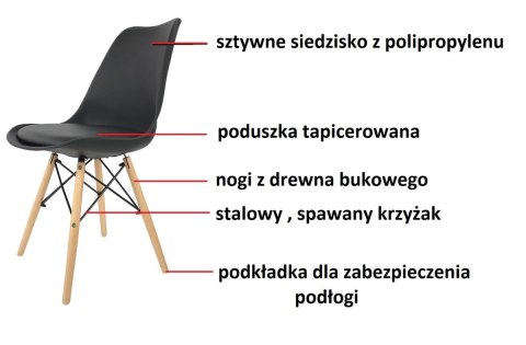 Krzesło TOSCANA DARK GREY - Black PU Lugano Krzesło TOSCANA DARK GREY - Black PU Lugano