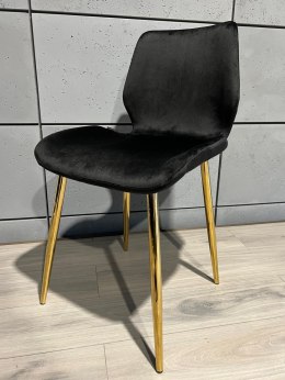 Krzesło tapicerowane SOPHIA VELVET BLACK GOLD Lugano