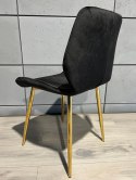 Krzesło tapicerowane SOPHIA VELVET BLACK GOLD Lugano
