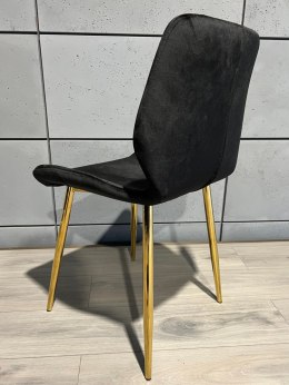 Krzesło tapicerowane SOPHIA VELVET BLACK GOLD Lugano