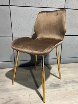 Krzesło tapicerowane SOPHIA VELVET BROWN GOLD Lugano