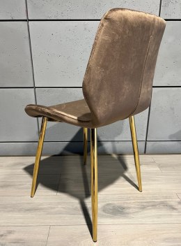 Krzesło tapicerowane SOPHIA VELVET BROWN GOLD Lugano