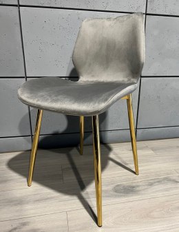 Krzesło tapicerowane SOPHIA VELVET GREY GOLD Lugano