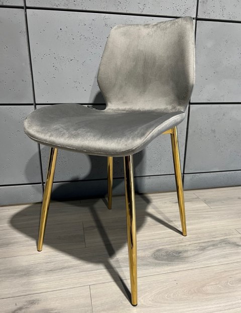 Krzesło tapicerowane SOPHIA VELVET GREY GOLD Lugano Krzesło tapicerowane SOPHIA VELVET GREY GOLD Lugano