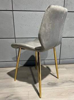 Krzesło tapicerowane SOPHIA VELVET GREY GOLD Lugano