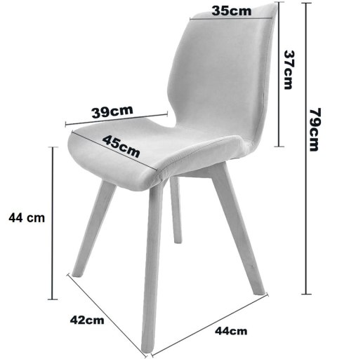 Krzesło tapicerowane SOPHIA VELVET GREY Lugano Krzesło tapicerowane SOPHIA VELVET GREY Lugano