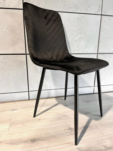 Krzesło tapicerowane TRIO VELVET BLACK II GATUNEK Lugano Krzesło tapicerowane TRIO VELVET BLACK II GATUNEK Lugano