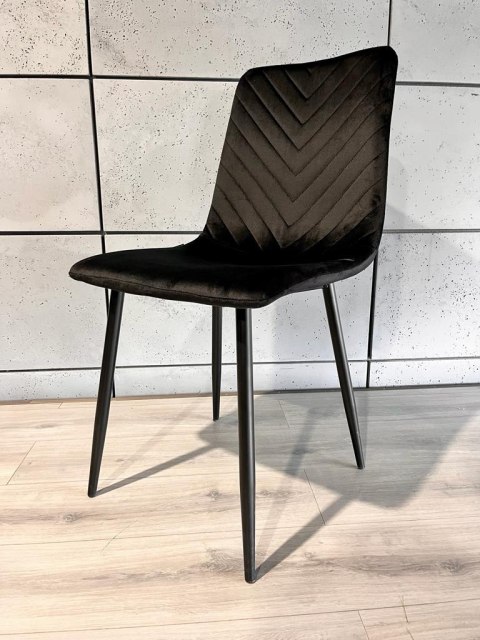 Krzesło tapicerowane TRIO VELVET BLACK II GATUNEK Lugano Krzesło tapicerowane TRIO VELVET BLACK II GATUNEK Lugano