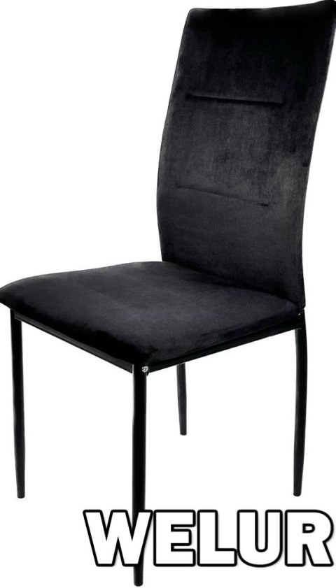 Krzesło tapicerowane VALVA DUO BLACK VELVET II GATUNEK Lugano Krzesło tapicerowane VALVA DUO BLACK VELVET II GATUNEK Lugano