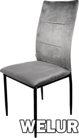 Krzesło tapicerowane VALVA DUO VELVET GREY II GATUNEK Lugano