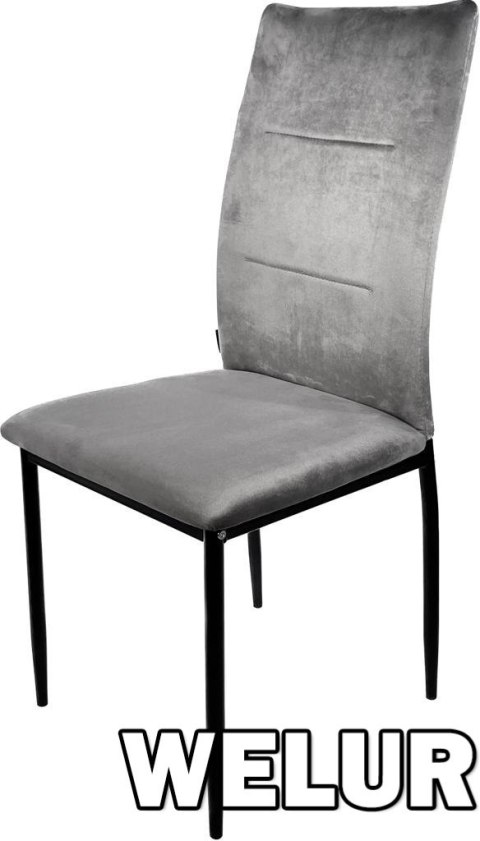 Krzesło tapicerowane VALVA DUO VELVET GREY II GATUNEK Lugano Krzesło tapicerowane VALVA DUO VELVET GREY II GATUNEK Lugano