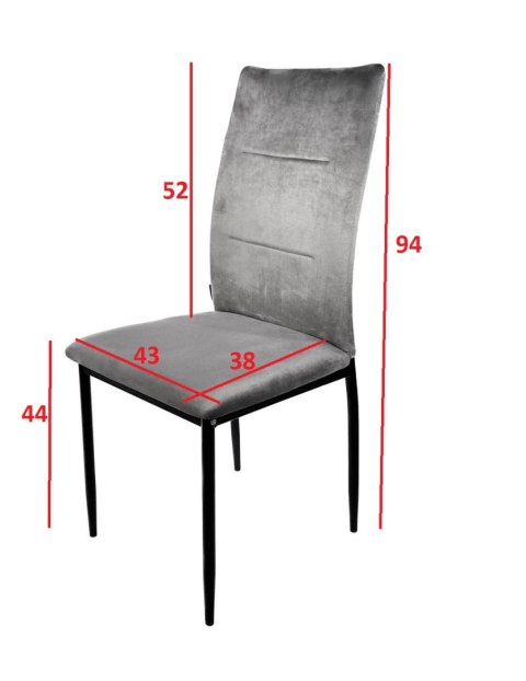 Krzesło tapicerowane VALVA DUO VELVET GREY Lugano Krzesło tapicerowane VALVA DUO VELVET GREY Lugano