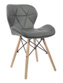 Krzesło tapicerowane VASTO DARK GREY PU Lugano