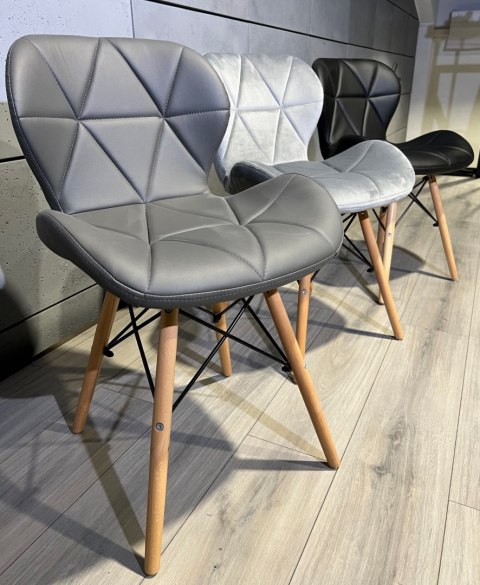 Krzesło tapicerowane VASTO DARK GREY PU Lugano Krzesło tapicerowane VASTO DARK GREY PU Lugano