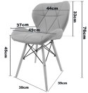 Krzesło tapicerowane VASTO LIGHT GREY PU Lugano