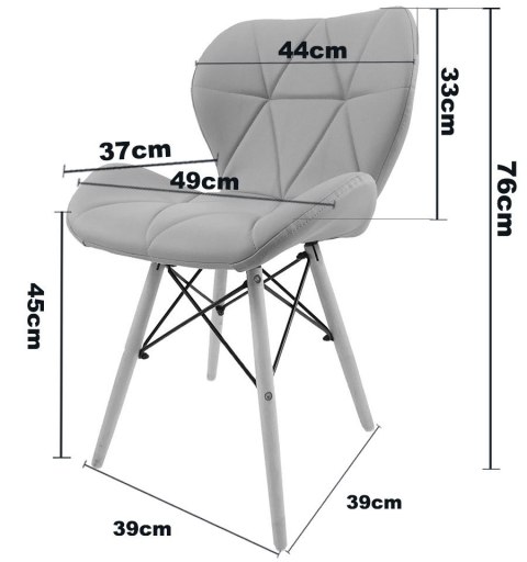 Krzesło tapicerowane VASTO LIGHT GREY PU Lugano Krzesło tapicerowane VASTO LIGHT GREY PU Lugano