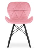 Krzesło tapicerowane VASTO PINK VELVET SMOKE Lugano