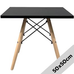 Stolik skandynawski kwadratowy CAPRI NERO 50 cm Lugano