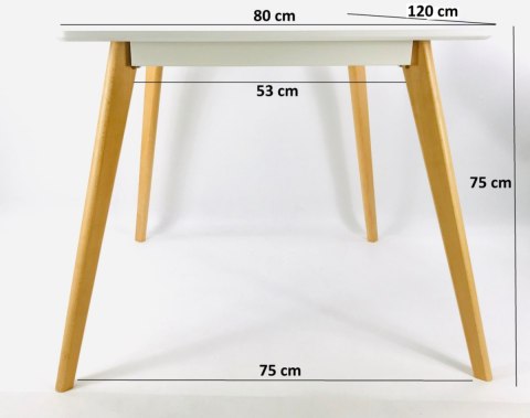Stół skandynawski kwadratowy TORRE BIANCO 80x80 II GATUNEK Lugano Stół skandynawski kwadratowy TORRE BIANCO 80x80 II GATUNEK Lugano