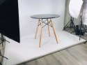 Stół skandynawski okrągły STELLA NERO 70 II GATUNEK Lugano