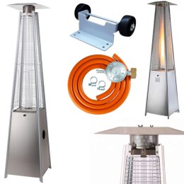 Lampa tarasowa grzejnik promiennik gazowa ogrodowa PIRAMIDA STAL NIERDZEWNA na gaz LPG MEVA