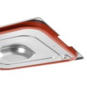 Pokrywka do pojemnika GN Profi Line z uszczelką silikonową i wycięciem na uchwyty GN1/2 265x325mm stal - Hendi 804322 Hendi