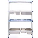 Regał magazynowy gastronomiczny do kuchni aluminiowy na pojemniki GN1/1 szer. 112cm Hendi