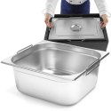 Pojemnik gastronomiczny GN 1/2 z chowanymi uchwytami 325x265x150mm 9.5L Hendi 817346 Hendi