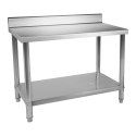 Stół blat kuchenny roboczy z rantem i półką Stal nierdzewna 120x70cm Royal Catering