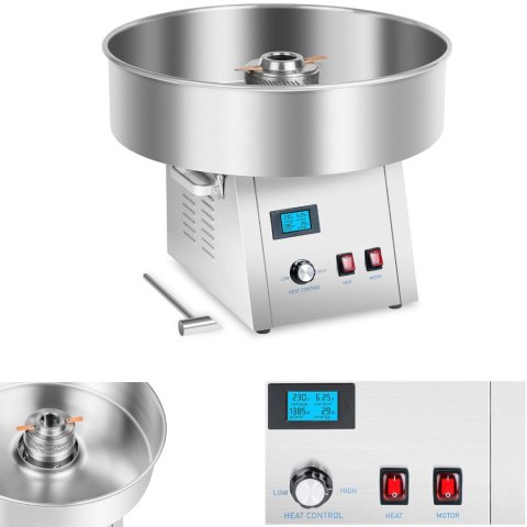 Wydajna maszyna do waty cukrowej 1500W 4kg/h 62cm Royal Catering RCZK-1500S-W Royal Catering