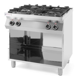 Kuchnia gazowa 4-palnikowa Kitchen Line na podstawie otwartej szer. 800mm gł. 700mm Hendi