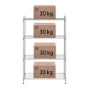 Regał magazynowy druciany ażurowy chromowany 137x90x35cm do 120kg Royal Catering