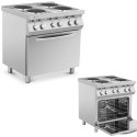 Kuchnia elektryczna 4-płytowa z piekarnikiem 4 x 2600 W 3 kW 400 V ITALY Royal Catering
