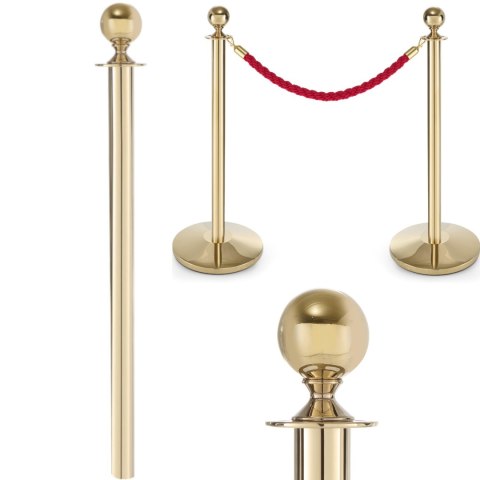 Słupek odgradzający stalowy złoty bez podstawy wys. 93cm - Hendi 810439 Hendi