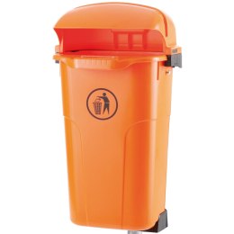 Kosz kubeł uliczny miejski na słupek lub ścianę URBAN BIN 50L - pomarańczowy Europlast Austria